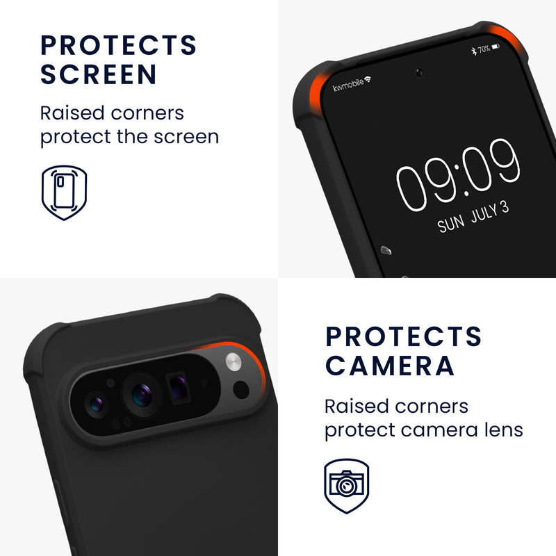 kwmobile Necklace Case compatible with Google Pixel 9 / Pixel 9 Pro - Cover with Lanyard - Silicone Protective Case