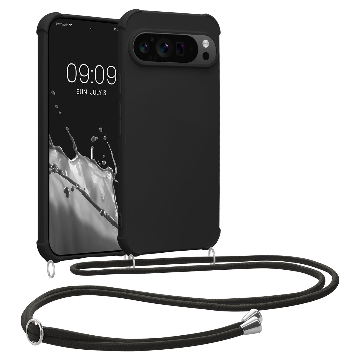kwmobile Necklace Case compatible with Google Pixel 9 / Pixel 9 Pro - Cover with Lanyard - Silicone Protective Case
