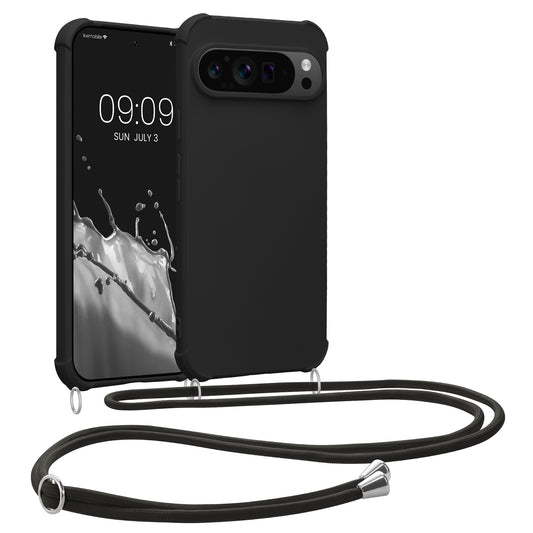 kwmobile Necklace Case compatible with Google Pixel 9 / Pixel 9 Pro - Cover with Lanyard - Silicone Protective Case