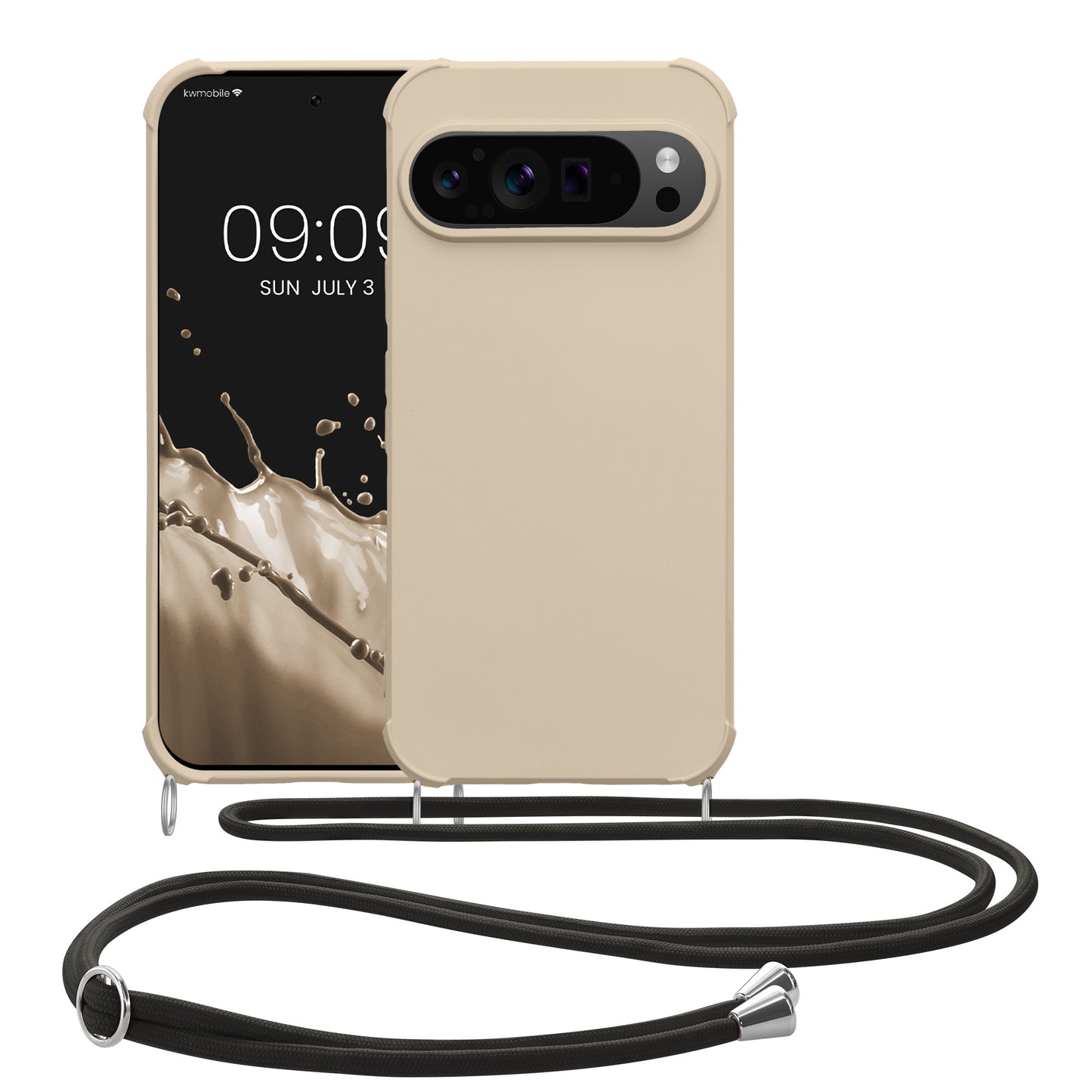 kwmobile Necklace Case compatible with Google Pixel 9 / Pixel 9 Pro - Cover with Lanyard - Silicone Protective Case