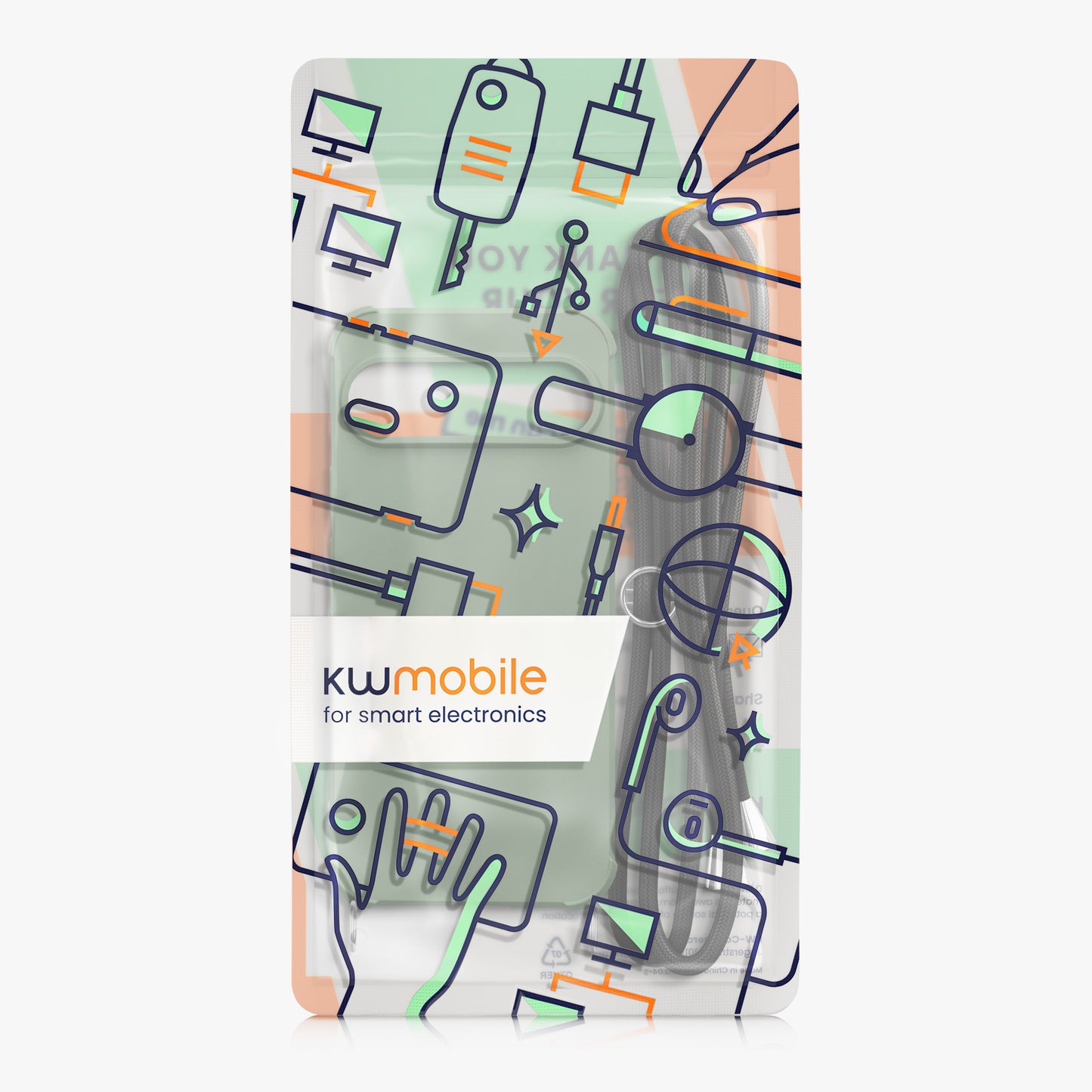kwmobile Necklace Case compatible with Google Pixel 9 / Pixel 9 Pro - Cover with Lanyard - Silicone Protective Case