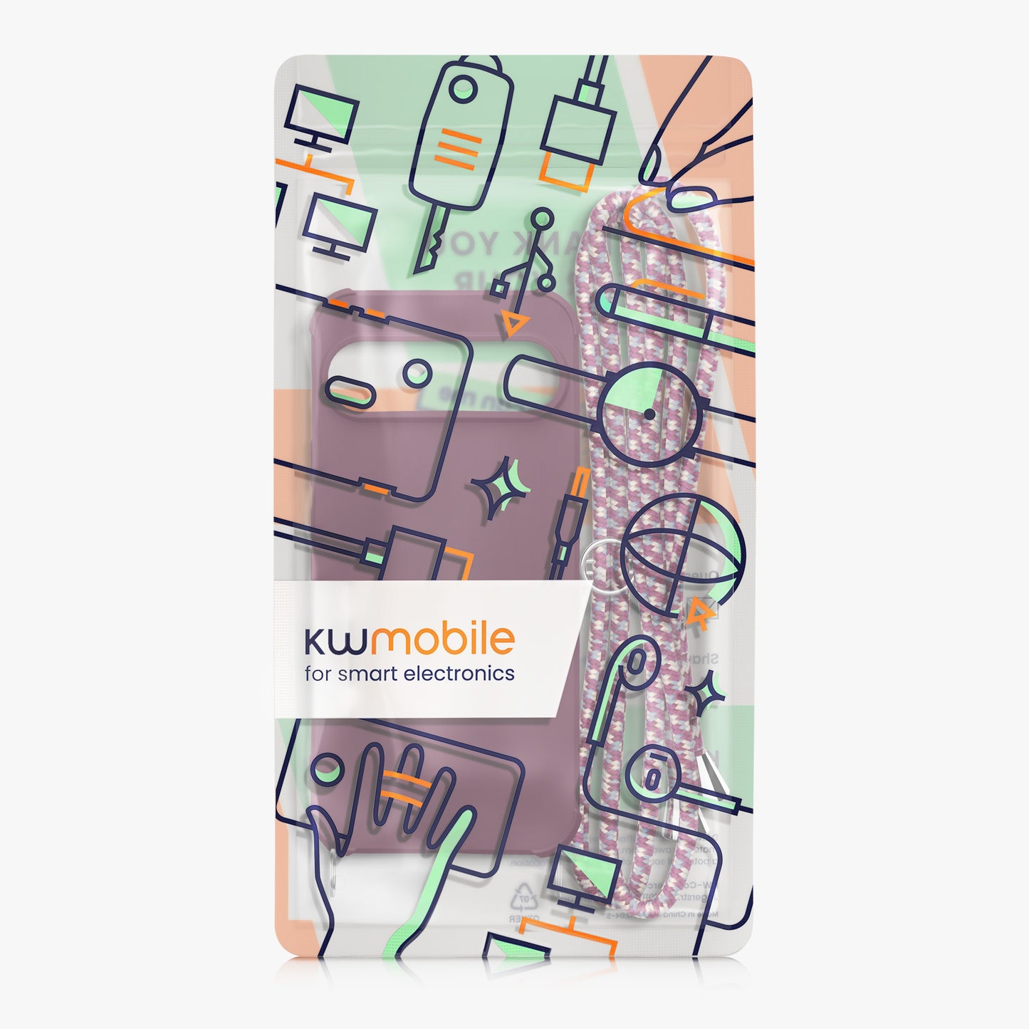 kwmobile Necklace Case compatible with Google Pixel 9 / Pixel 9 Pro - Cover with Lanyard - Silicone Protective Case