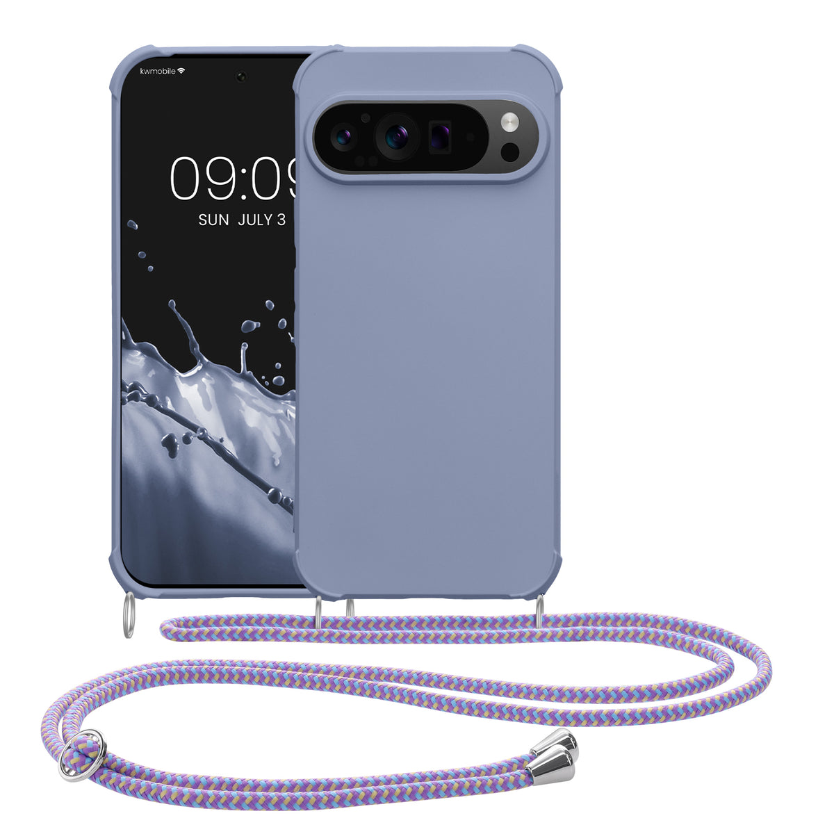 kwmobile Necklace Case compatible with Google Pixel 9 / Pixel 9 Pro - Cover with Lanyard - Silicone Protective Case
