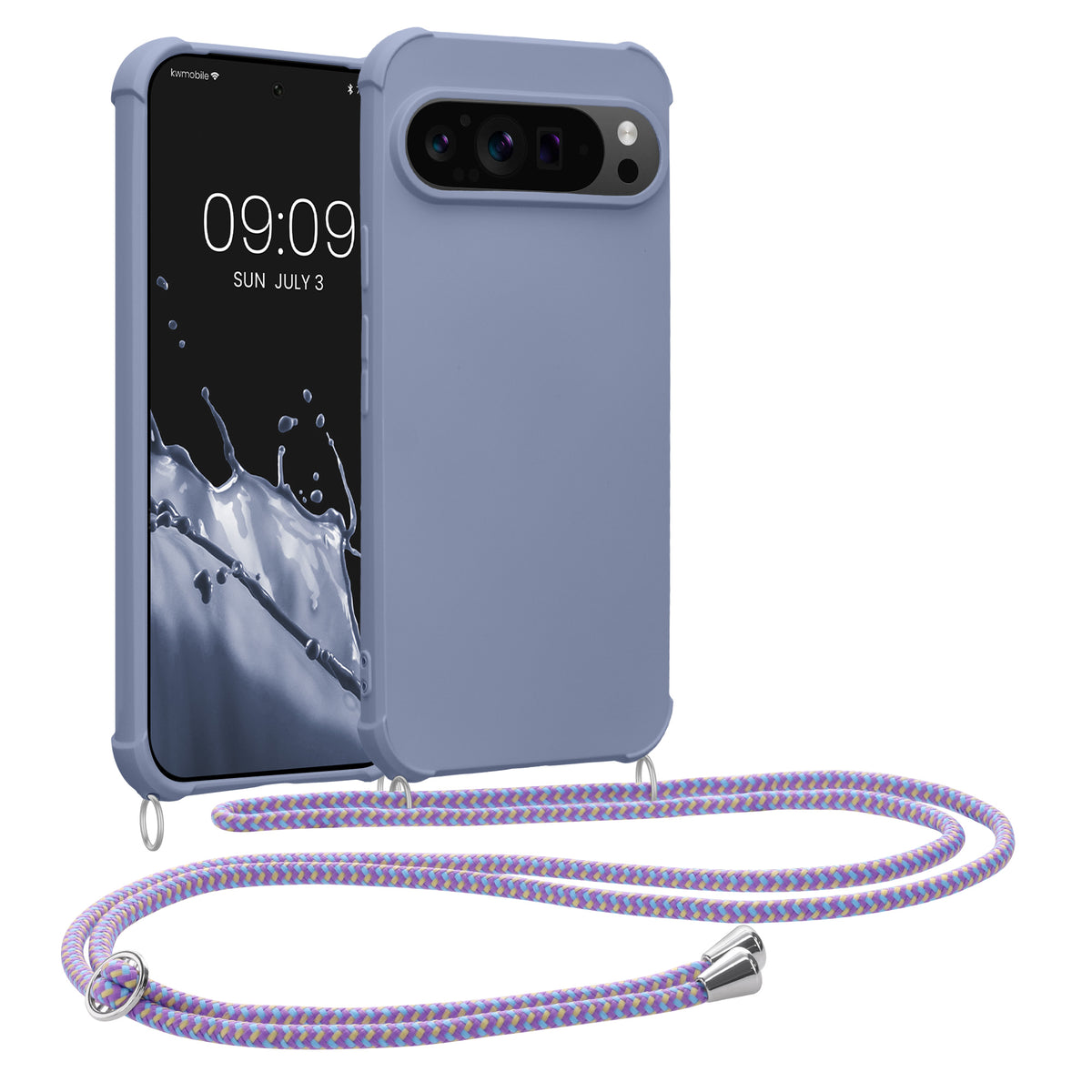 kwmobile Necklace Case compatible with Google Pixel 9 / Pixel 9 Pro - Cover with Lanyard - Silicone Protective Case