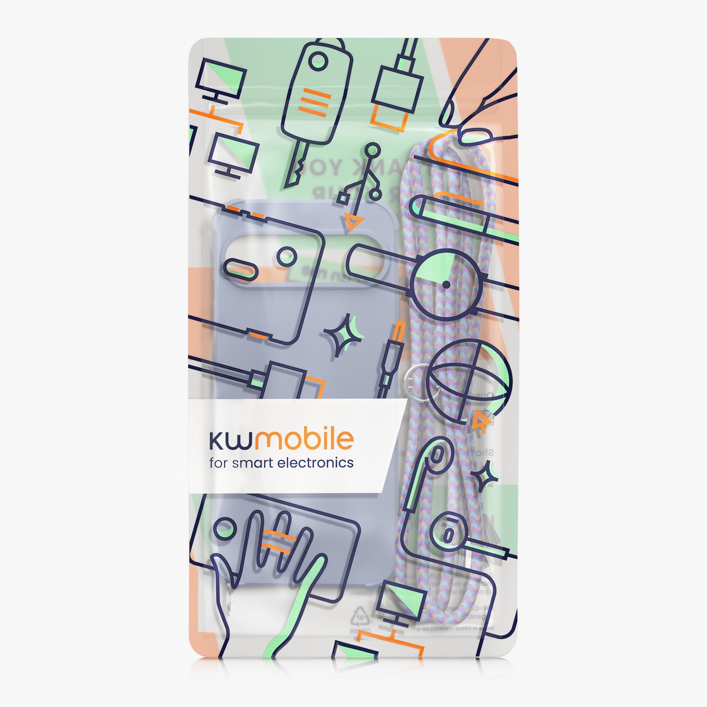 kwmobile Necklace Case compatible with Google Pixel 9 / Pixel 9 Pro - Cover with Lanyard - Silicone Protective Case