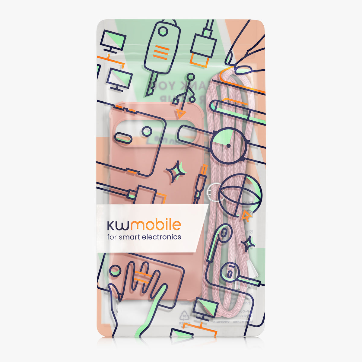 kwmobile Necklace Case compatible with Google Pixel 9 / Pixel 9 Pro - Cover with Lanyard - Silicone Protective Case
