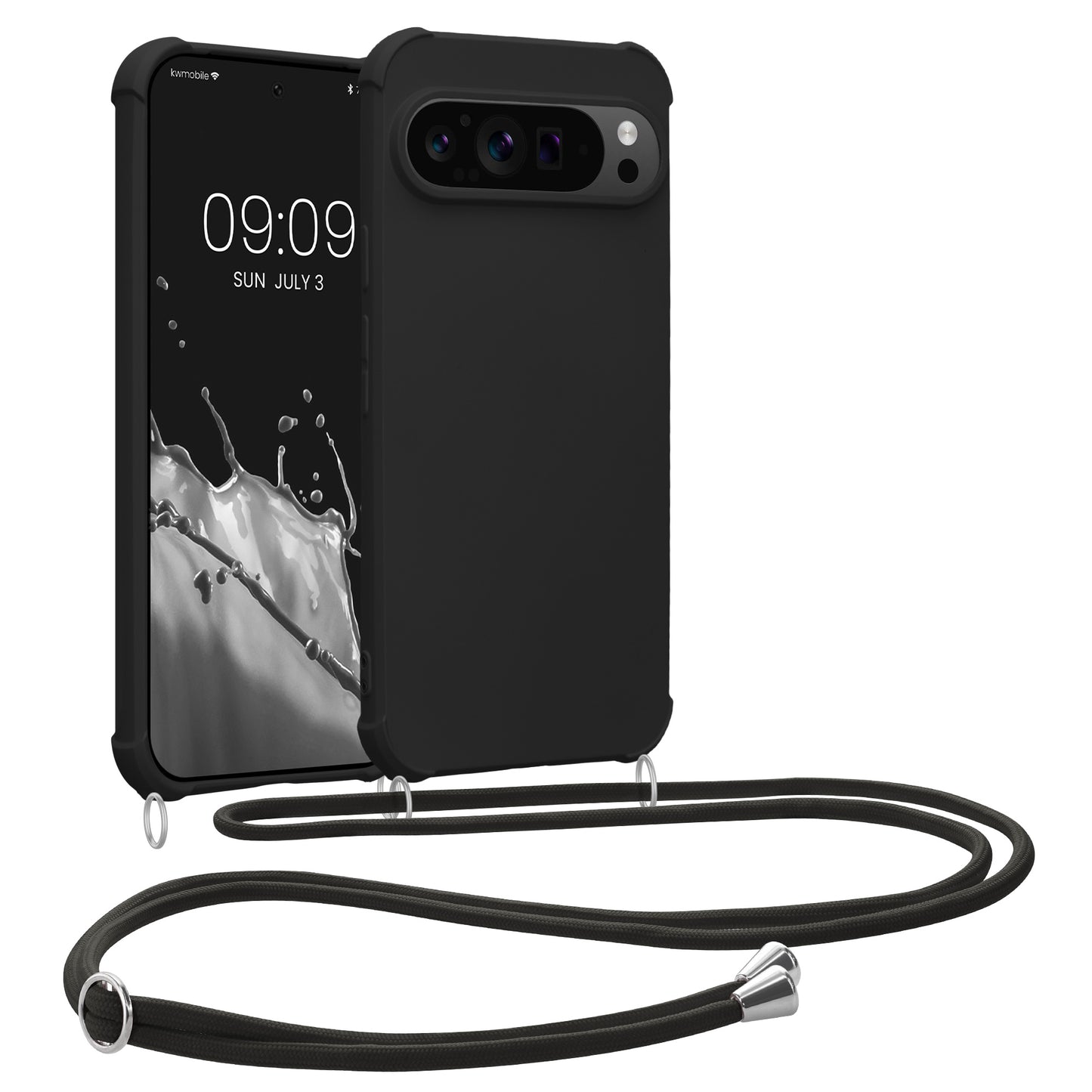 kwmobile Necklace Case compatible with Google Pixel 9 Pro XL Case - Cover with Lanyard - Silicone Protective Cover