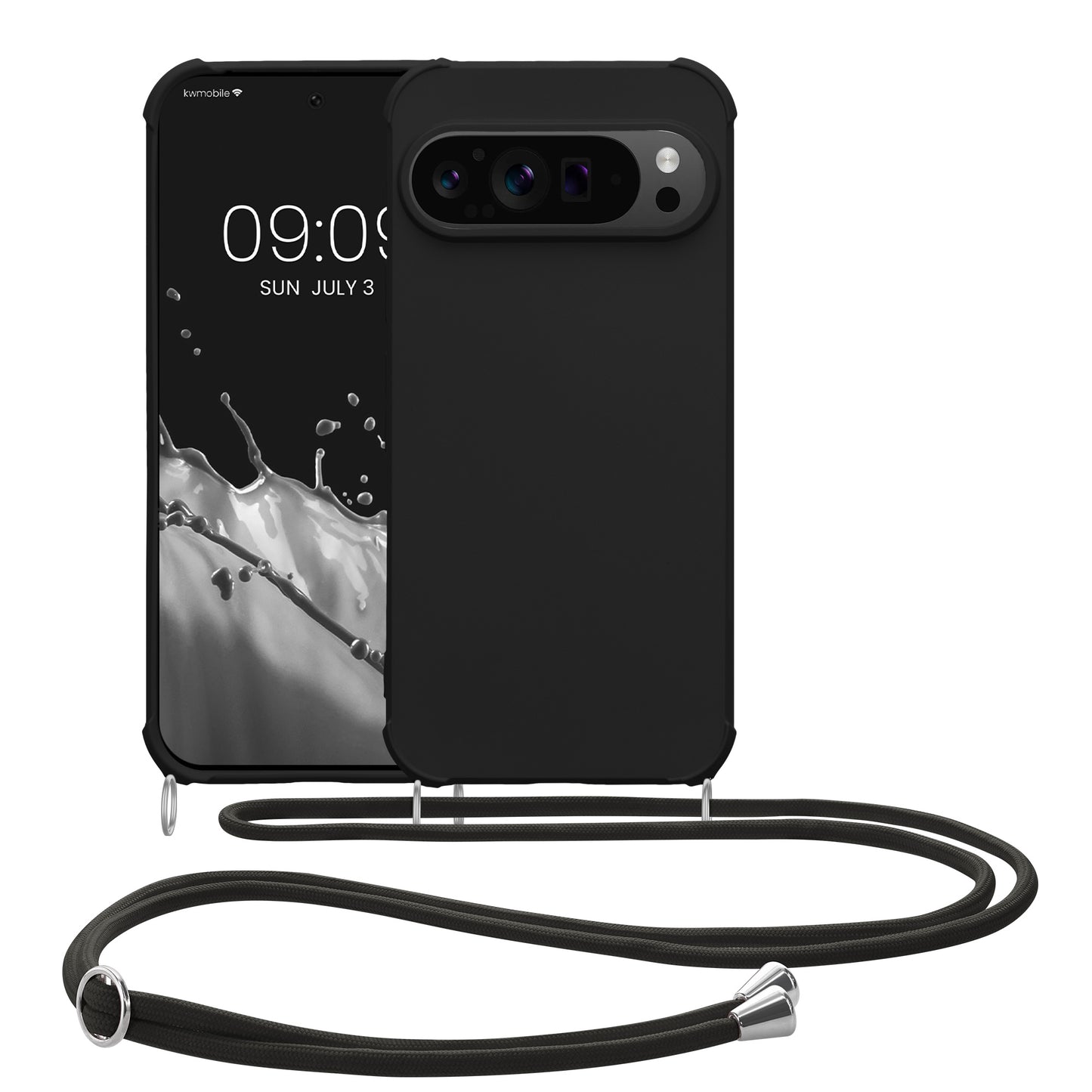 kwmobile Necklace Case compatible with Google Pixel 9 Pro XL Case - Cover with Lanyard - Silicone Protective Cover