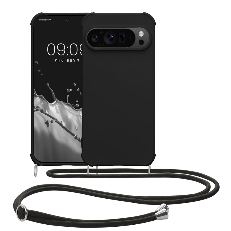 kwmobile Necklace Case compatible with Google Pixel 9 Pro XL Case - Cover with Lanyard - Silicone Protective Cover