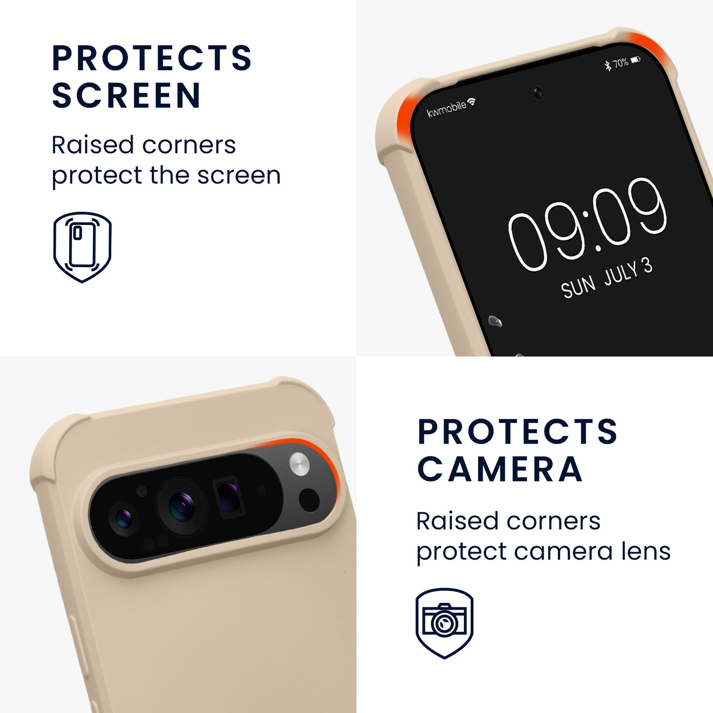 kwmobile Necklace Case compatible with Google Pixel 9 Pro XL Case - Cover with Lanyard - Silicone Protective Cover