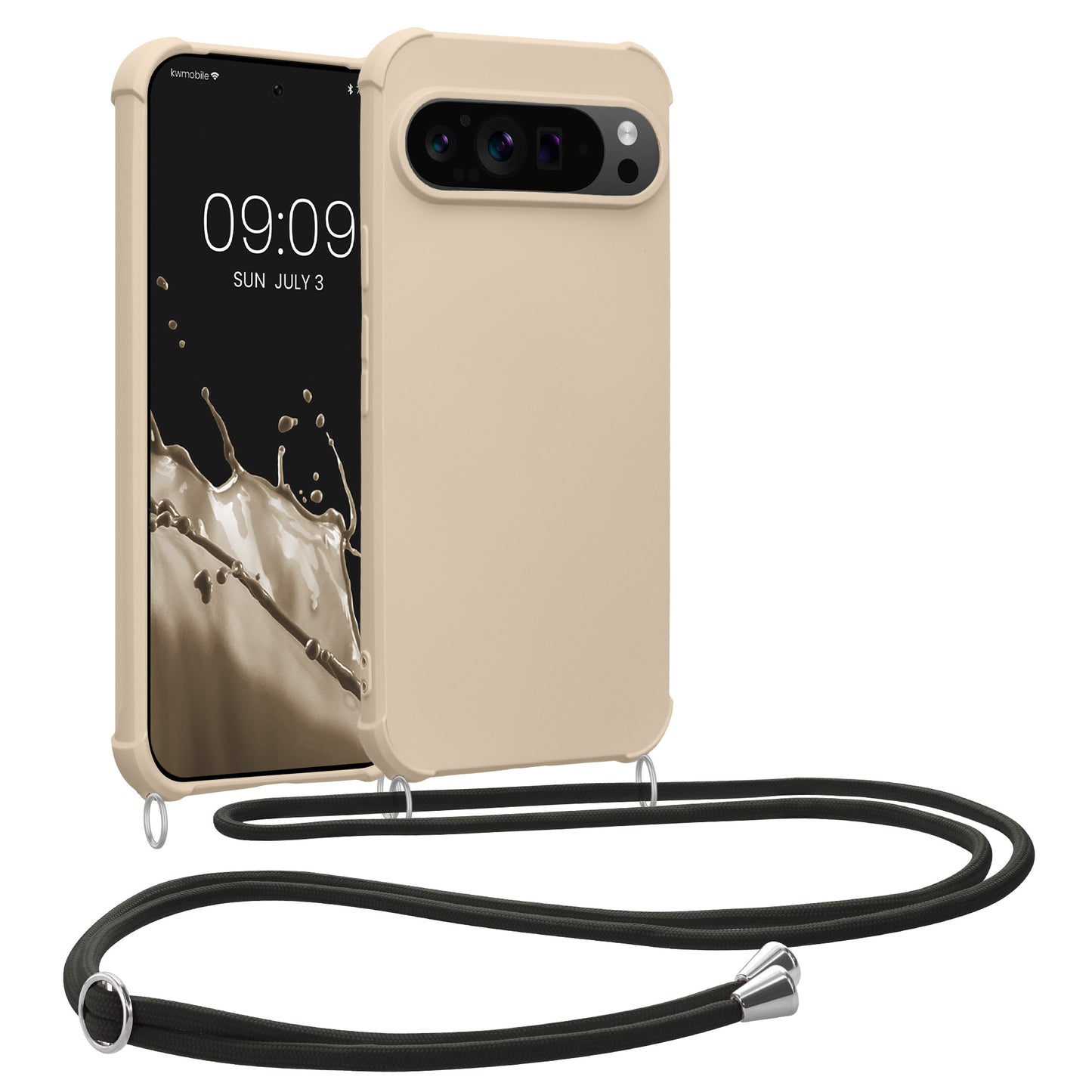 kwmobile Necklace Case compatible with Google Pixel 9 Pro XL Case - Cover with Lanyard - Silicone Protective Cover