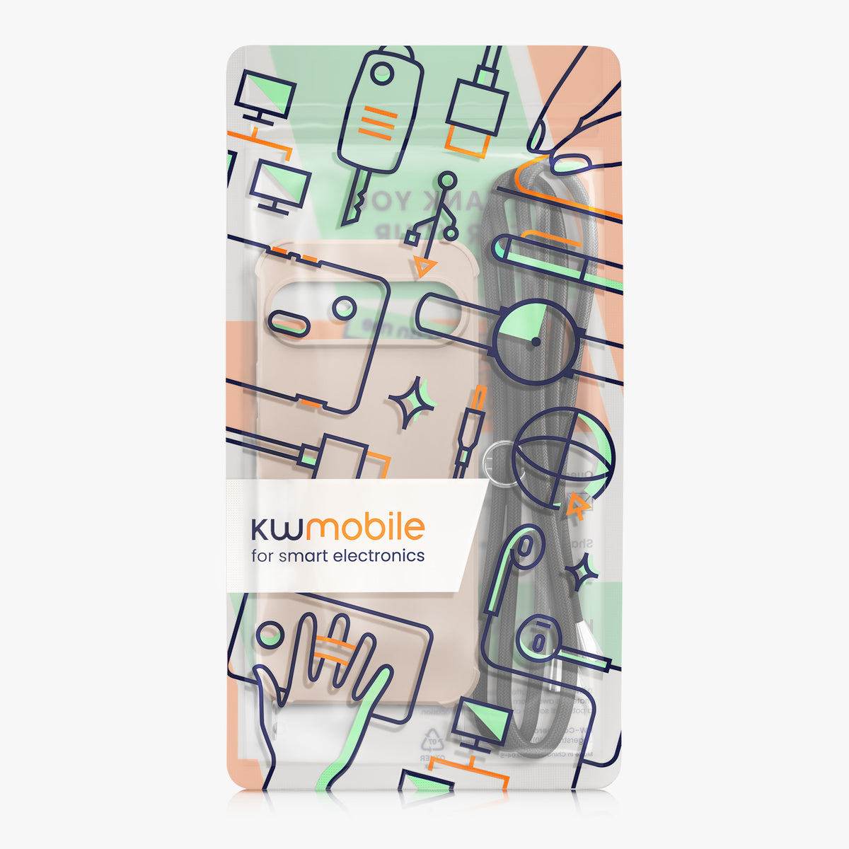 kwmobile Necklace Case compatible with Google Pixel 9 Pro XL Case - Cover with Lanyard - Silicone Protective Cover