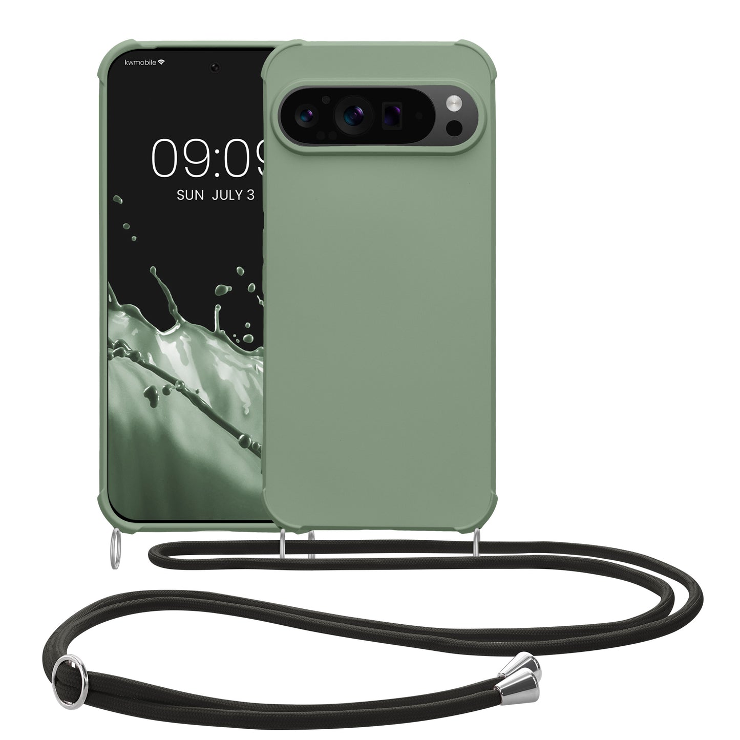 kwmobile Necklace Case compatible with Google Pixel 9 Pro XL Case - Cover with Lanyard - Silicone Protective Cover