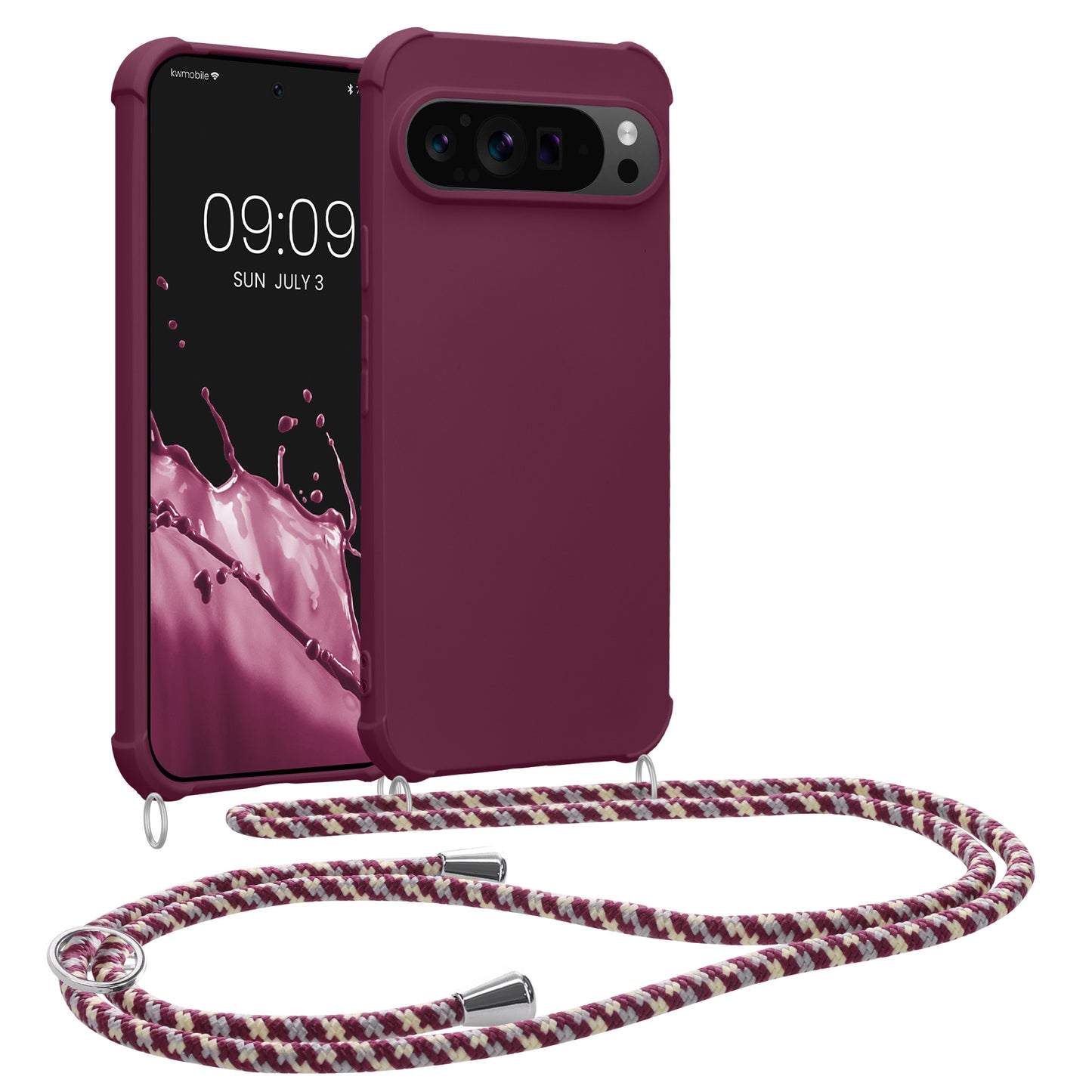 kwmobile Necklace Case compatible with Google Pixel 9 Pro XL Case - Cover with Lanyard - Silicone Protective Cover