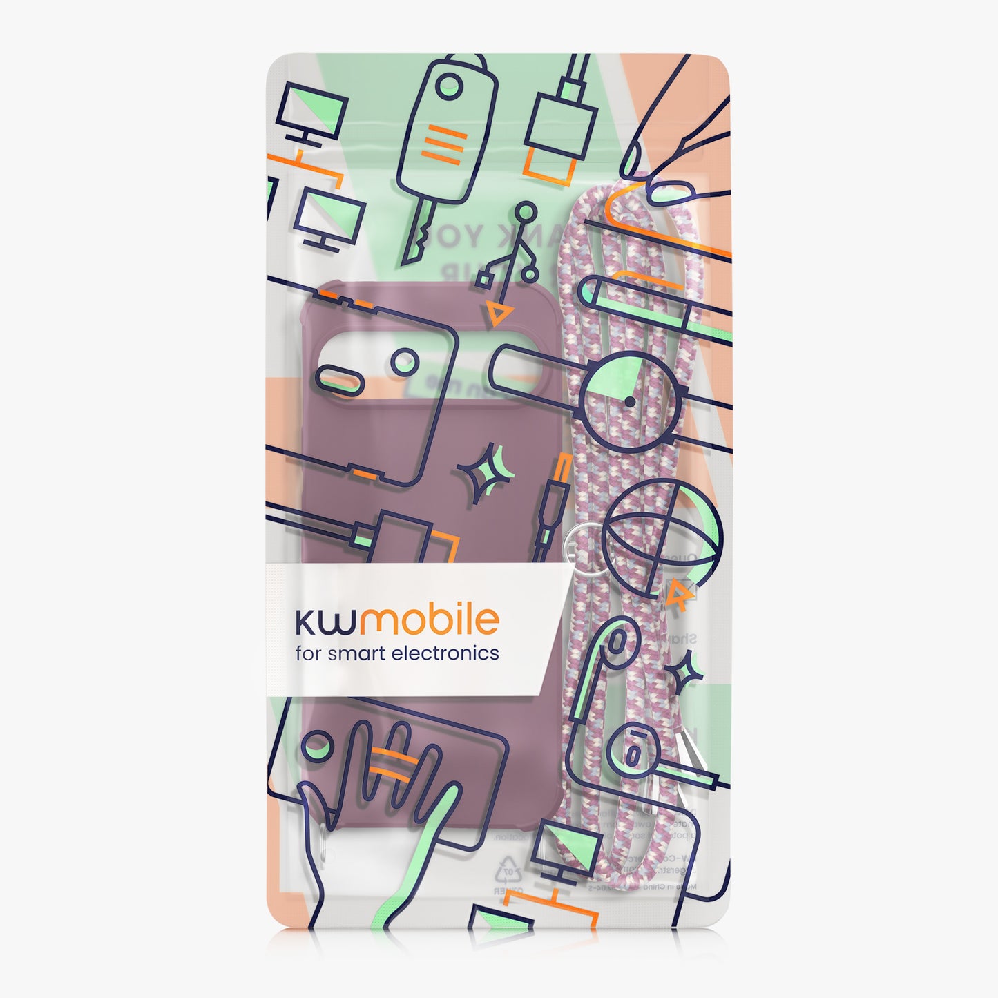 kwmobile Necklace Case compatible with Google Pixel 9 Pro XL Case - Cover with Lanyard - Silicone Protective Cover