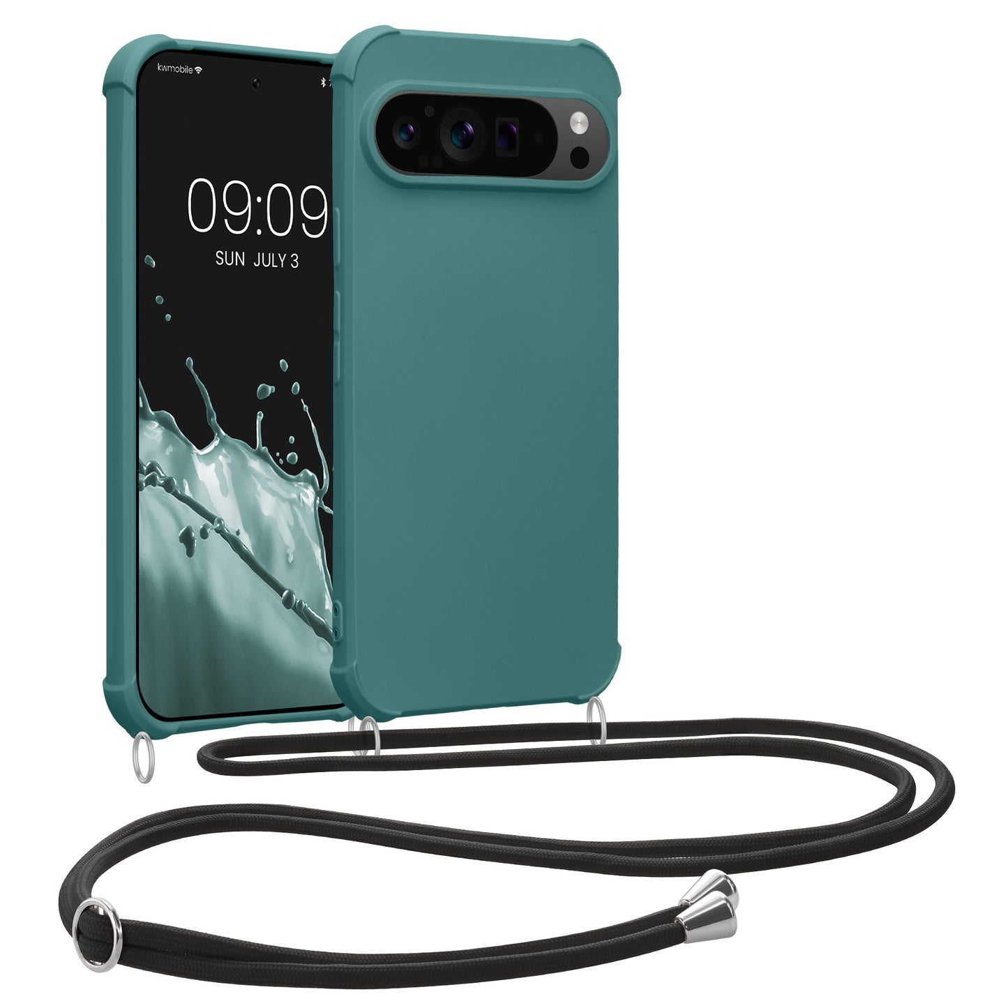 kwmobile Necklace Case compatible with Google Pixel 9 Pro XL Case - Cover with Lanyard - Silicone Protective Cover