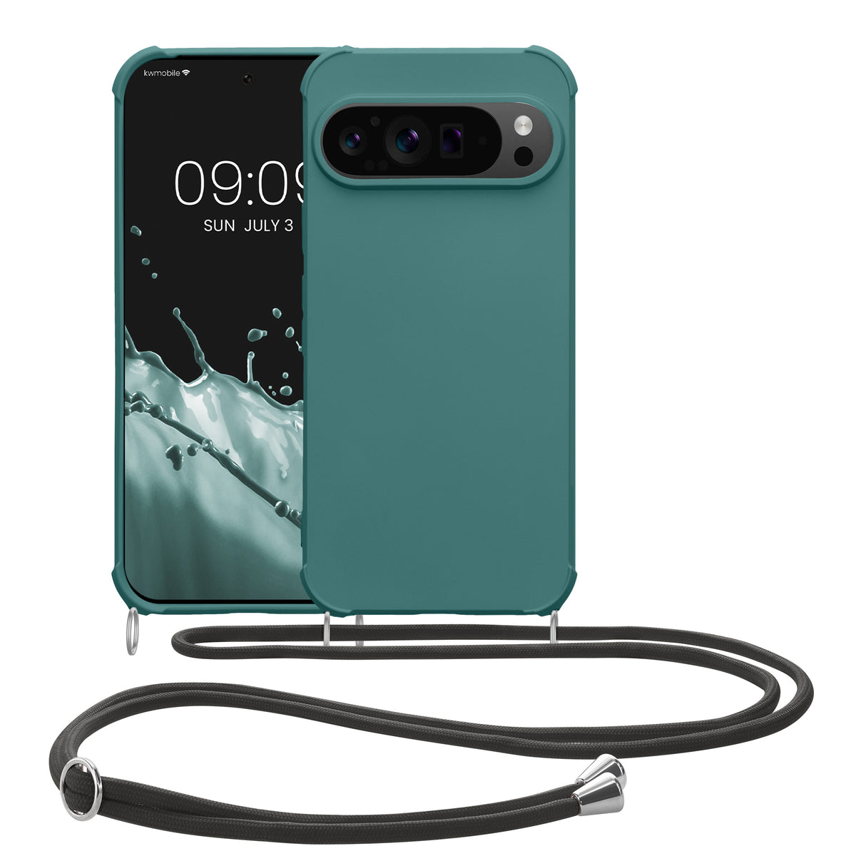 kwmobile Necklace Case compatible with Google Pixel 9 Pro XL Case - Cover with Lanyard - Silicone Protective Cover