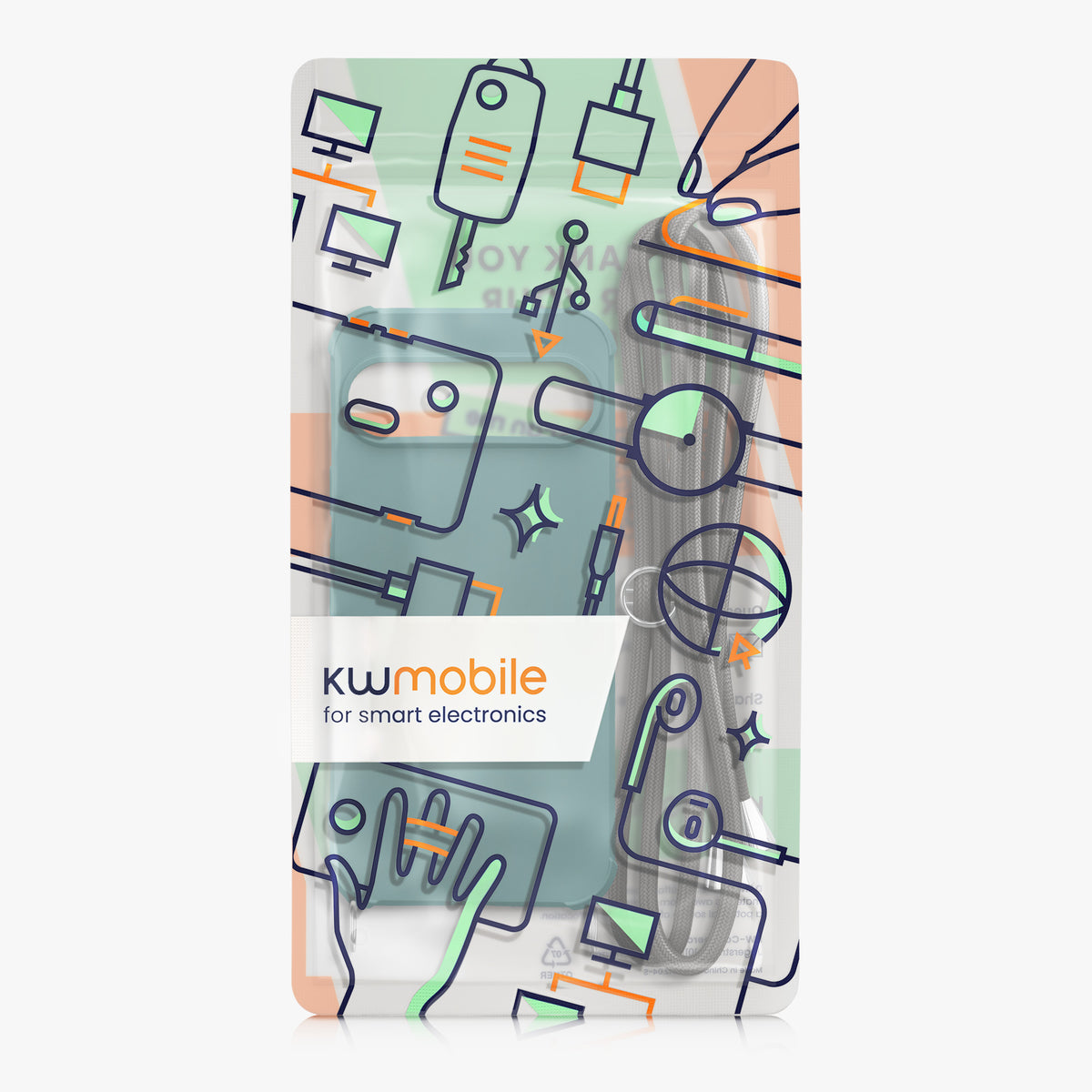 kwmobile Necklace Case compatible with Google Pixel 9 Pro XL Case - Cover with Lanyard - Silicone Protective Cover