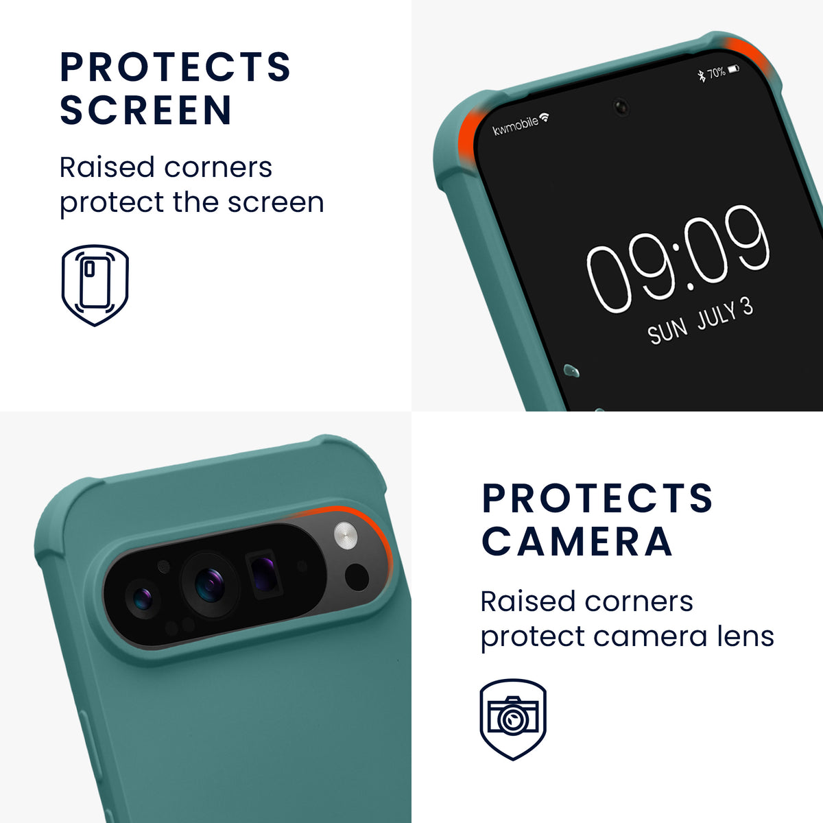 kwmobile Necklace Case compatible with Google Pixel 9 Pro XL Case - Cover with Lanyard - Silicone Protective Cover