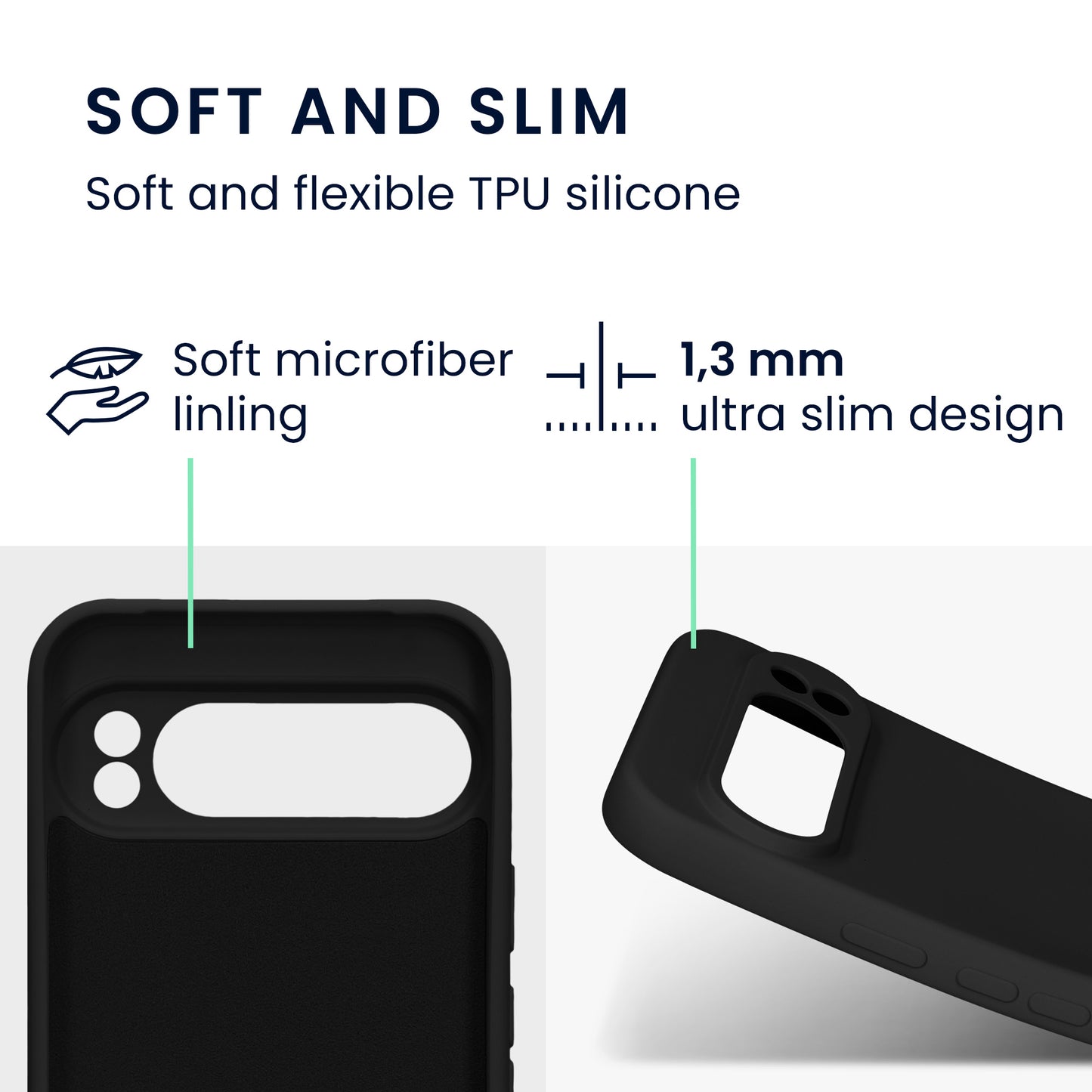 kwmobile Slim Case Compatible with Google Pixel 9 Pro XL Case - Silicone Phone Cover