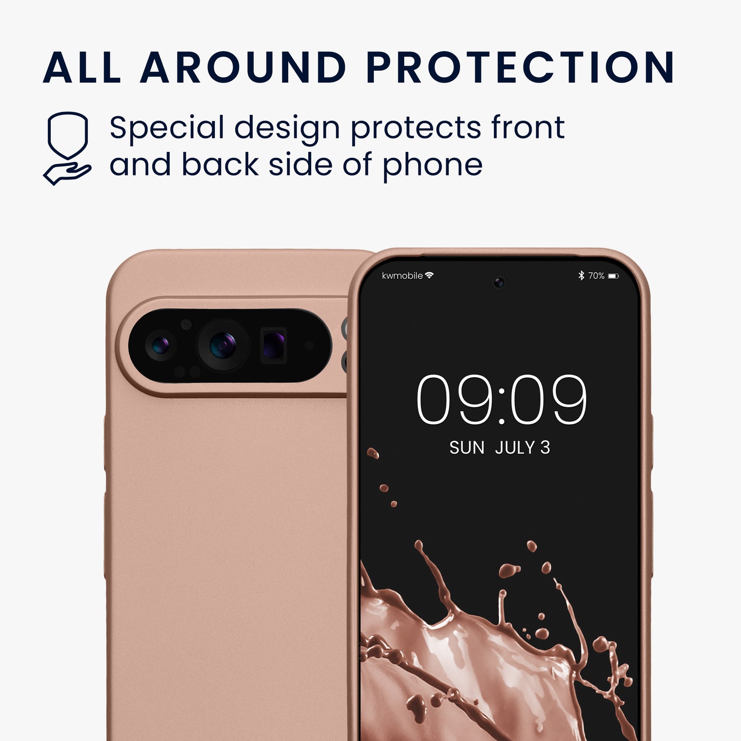 kwmobile Phone Case for Google Pixel 9 Pro XL - Soft Silicone Cover Metallic Shimmering - Protective Case