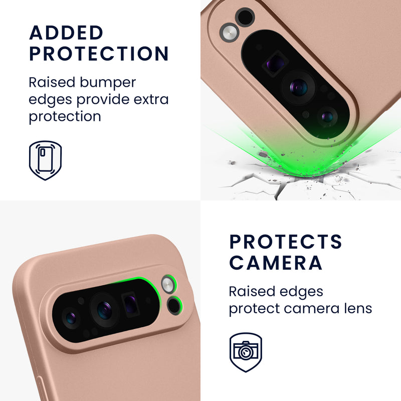 kwmobile Phone Case for Google Pixel 9 Pro XL - Soft Silicone Cover Metallic Shimmering - Protective Case