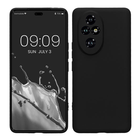 kwmobile Handyhülle für HONOR 200 Pro Hülle - weiches Handy Silikon Case - Schutzhülle Cover - Schwarz matt Schwarz matt  