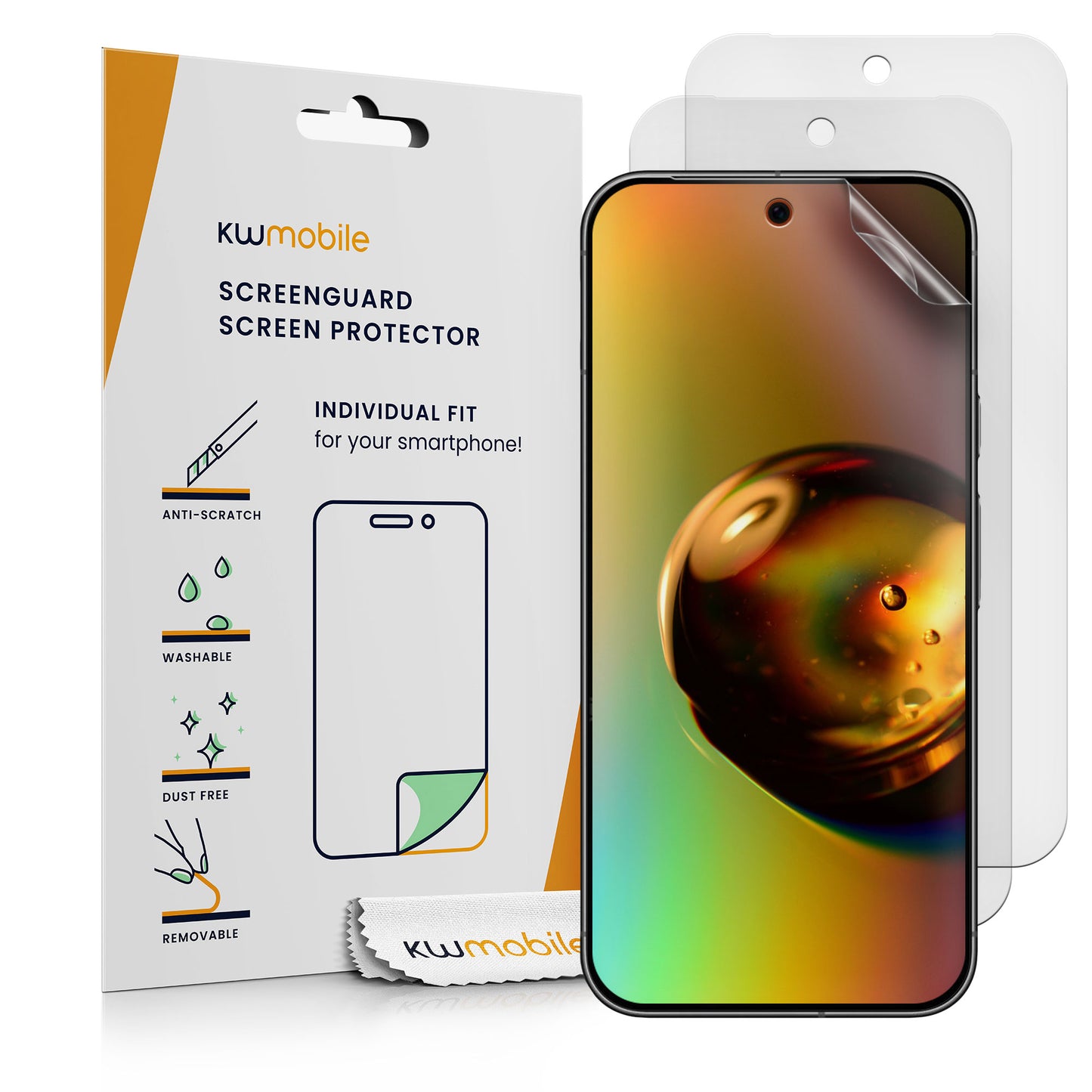 kwmobile 3x Folie matt kompatibel mit Google Pixel 10 / Pixel 10 Pro / Pixel 9 Pro - Displayschutzfolie Schutzfolie - Displayschutz Displayfolie entspiegelt Matt Transparent  
