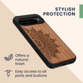 kwmobile Case Compatible with Google Pixel 9 Pro XL Case - Phone Cover - TPU Phone Case Compass Vintage