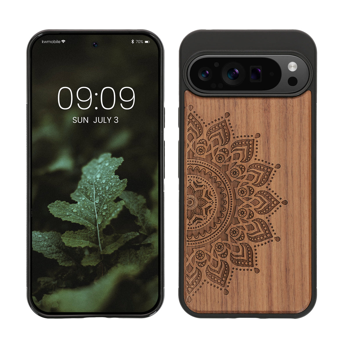 kwmobile Case Compatible with Google Pixel 9 Pro XL Case - Phone Cover - TPU Phone Case Compass Vintage