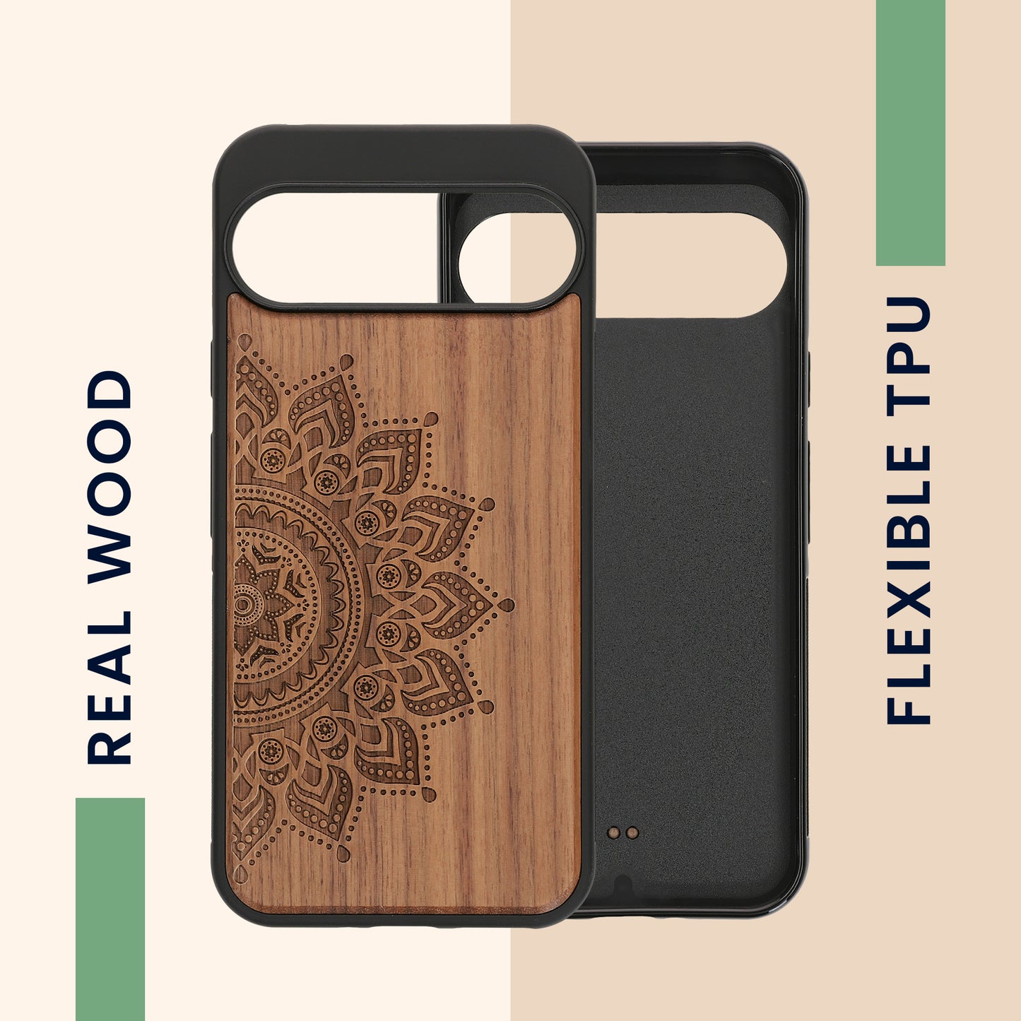 kwmobile Case Compatible with Google Pixel 9 Pro XL Case - Phone Cover - TPU Phone Case Compass Vintage