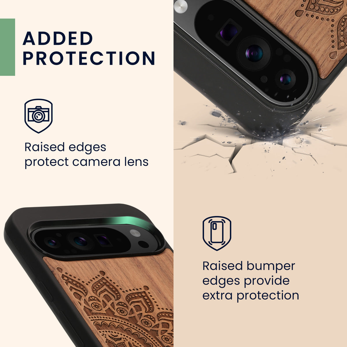 kwmobile Case Compatible with Google Pixel 9 Pro XL Case - Phone Cover - TPU Phone Case Compass Vintage