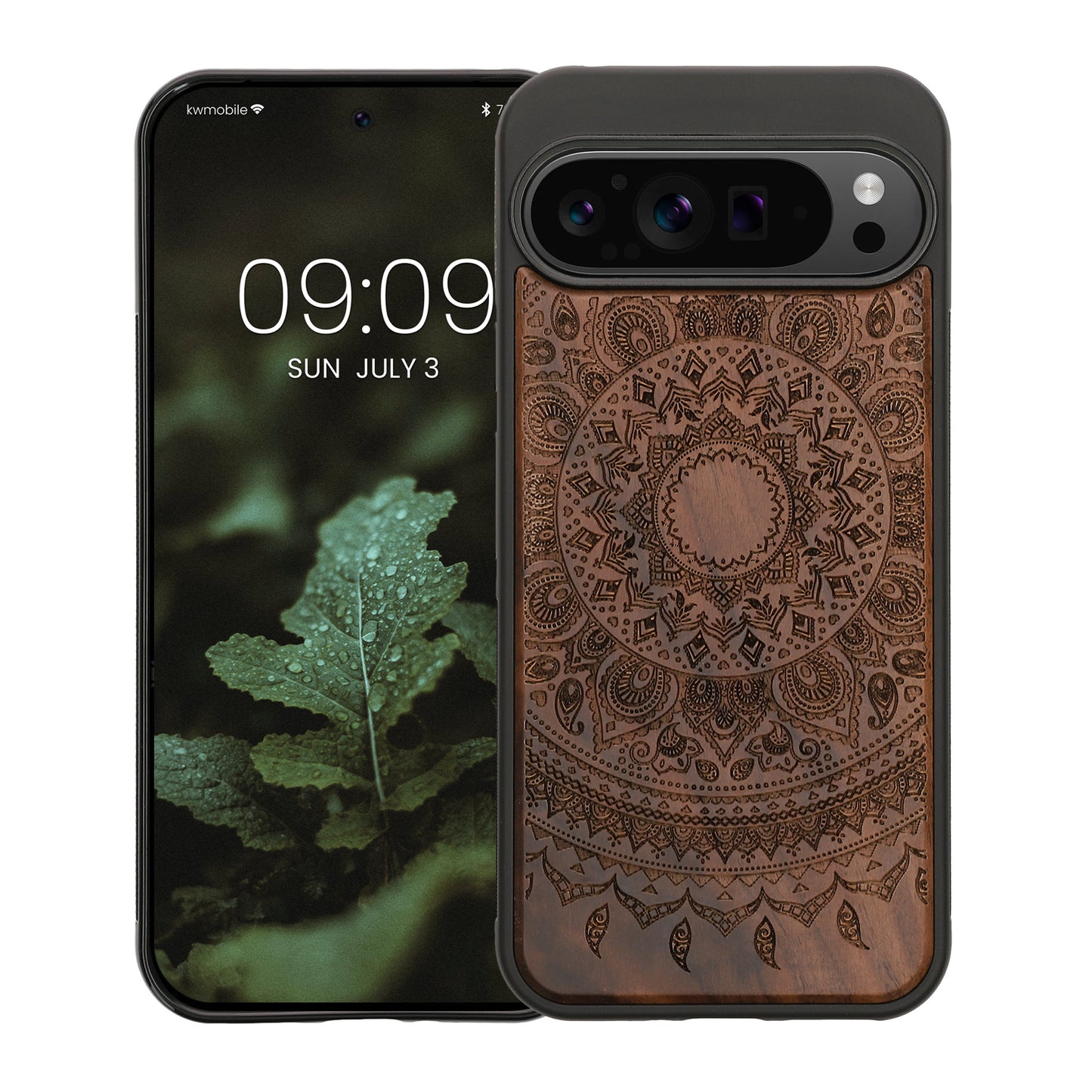kwmobile Case Compatible with Google Pixel 9 Pro XL Case - Phone Cover - TPU Phone Case Compass Vintage