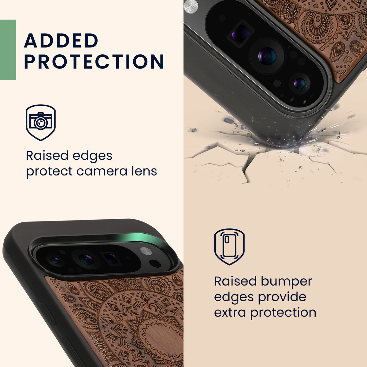 kwmobile Case Compatible with Google Pixel 9 Pro XL Case - Phone Cover - TPU Phone Case Compass Vintage
