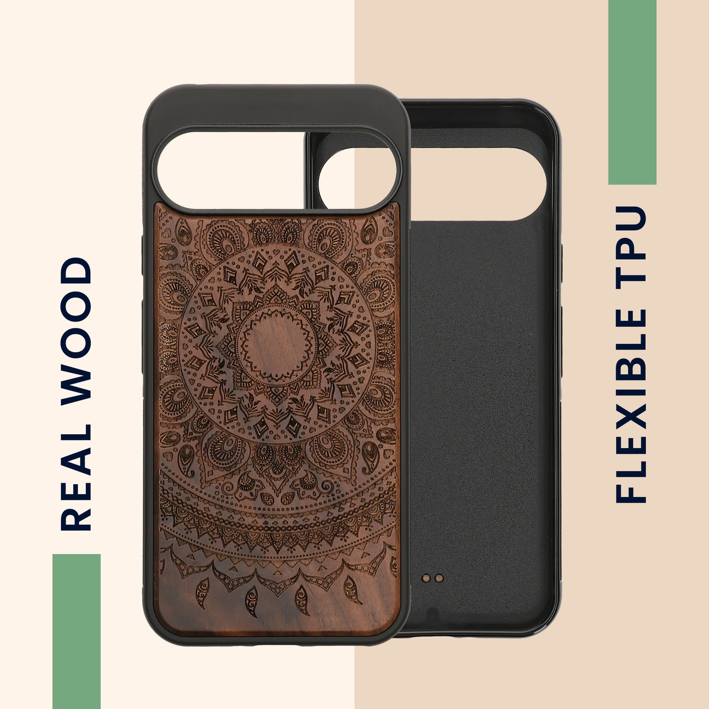 kwmobile Case Compatible with Google Pixel 9 Pro XL Case - Phone Cover - TPU Phone Case Compass Vintage