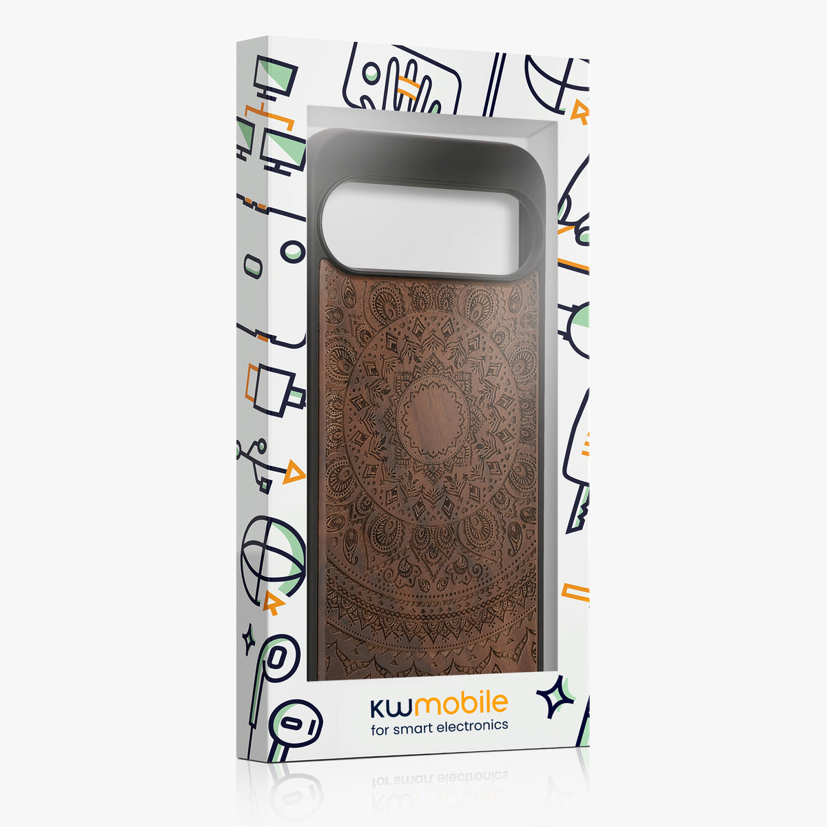 kwmobile Case Compatible with Google Pixel 9 Pro XL Case - Phone Cover - TPU Phone Case Compass Vintage