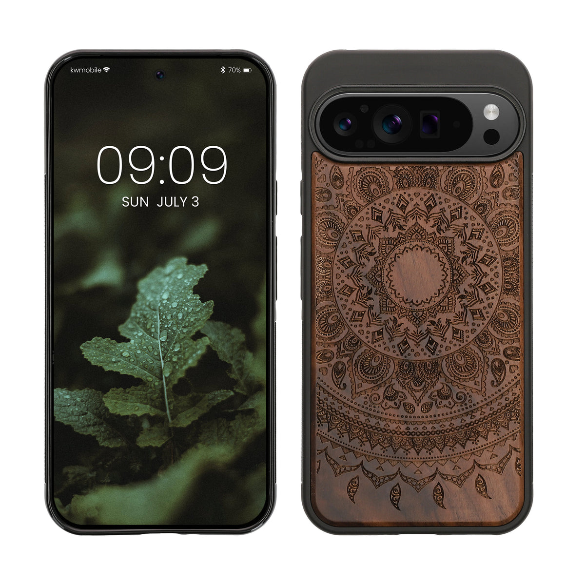 kwmobile Case Compatible with Google Pixel 9 Pro XL Case - Phone Cover - TPU Phone Case Compass Vintage