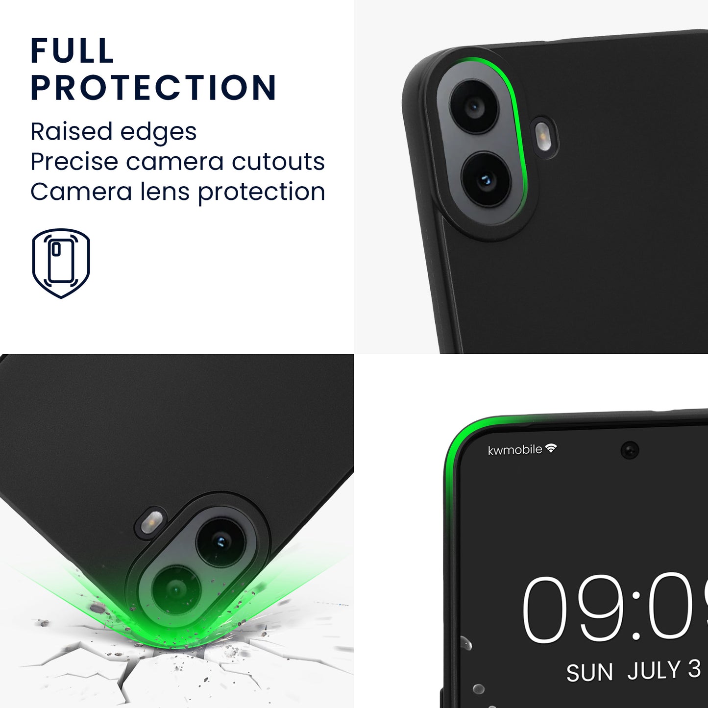 kwmobile Phone Case for CMF Phone 1 Case - Soft Mobile Phone Silicone Case - Protective Cover
