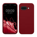kwmobile Handyhülle für Google Pixel 9a Hülle, für Pixel 9a Case - Hülle Silikon - kabelloses Laden - Rhabarber Rot Rhabarber Rot  