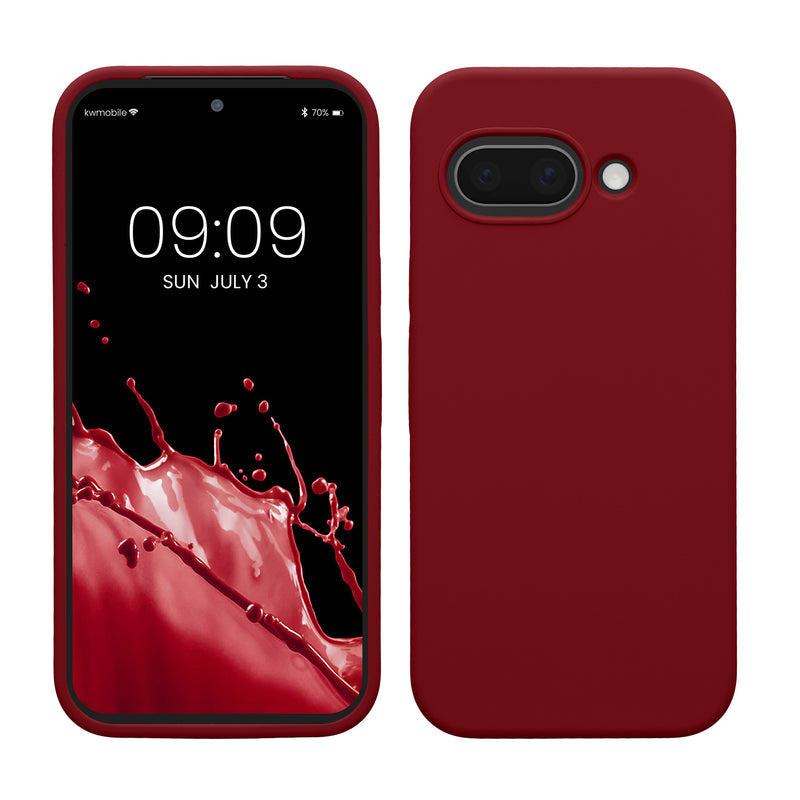 kwmobile Handyhülle für Google Pixel 9a Hülle, für Pixel 9a Case - Hülle Silikon - kabelloses Laden - Rhabarber Rot Rhabarber Rot  