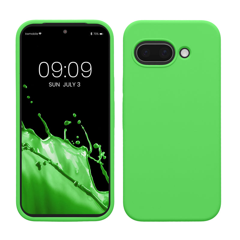 kwmobile Handyhülle für Google Pixel 9a Hülle, für Pixel 9a Case - Hülle Silikon - kabelloses Laden - Limettengrün Limettengrün  