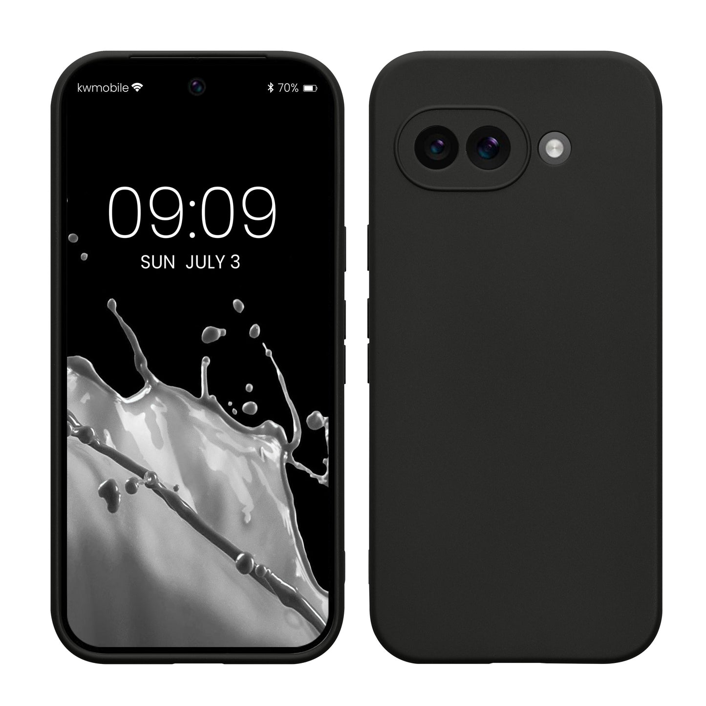 kwmobile Handyhülle für Google Pixel 9a Hülle - weiches Handy Silikon Case - Schutzhülle Cover - Schwarz matt Schwarz matt  