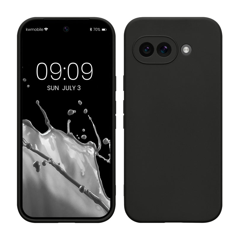 kwmobile Handyhülle für Google Pixel 9a Hülle - weiches Handy Silikon Case - Schutzhülle Cover - Schwarz matt Schwarz matt  