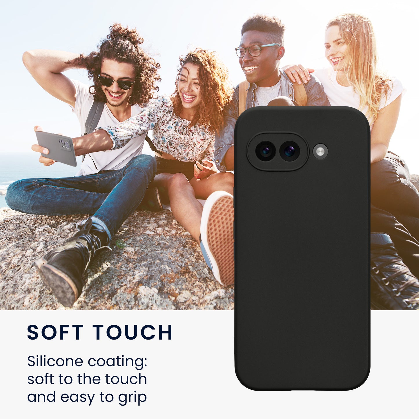 kwmobile Phone Case for Google Pixel 9a - Soft Phone Silicone Case Protective Cover