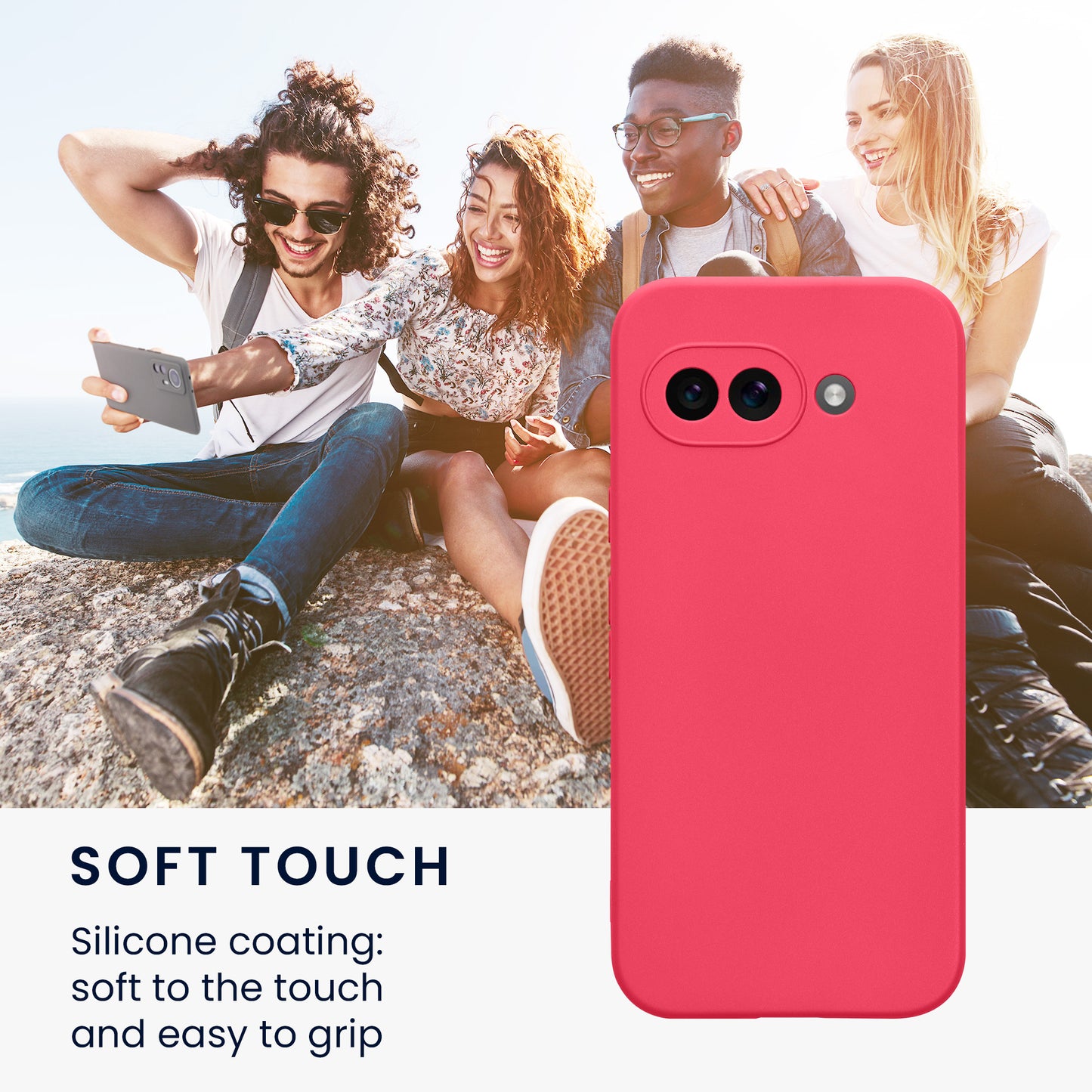 kwmobile Phone Case for Google Pixel 9a - Soft Phone Silicone Case Protective Cover