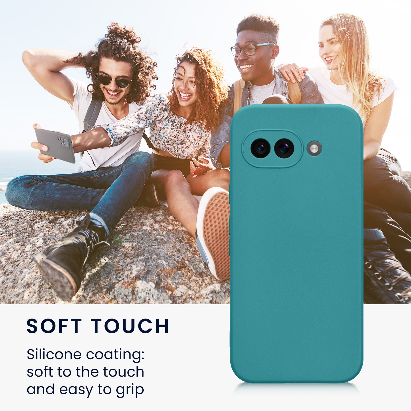 kwmobile Phone Case for Google Pixel 9a - Soft Phone Silicone Case Protective Cover