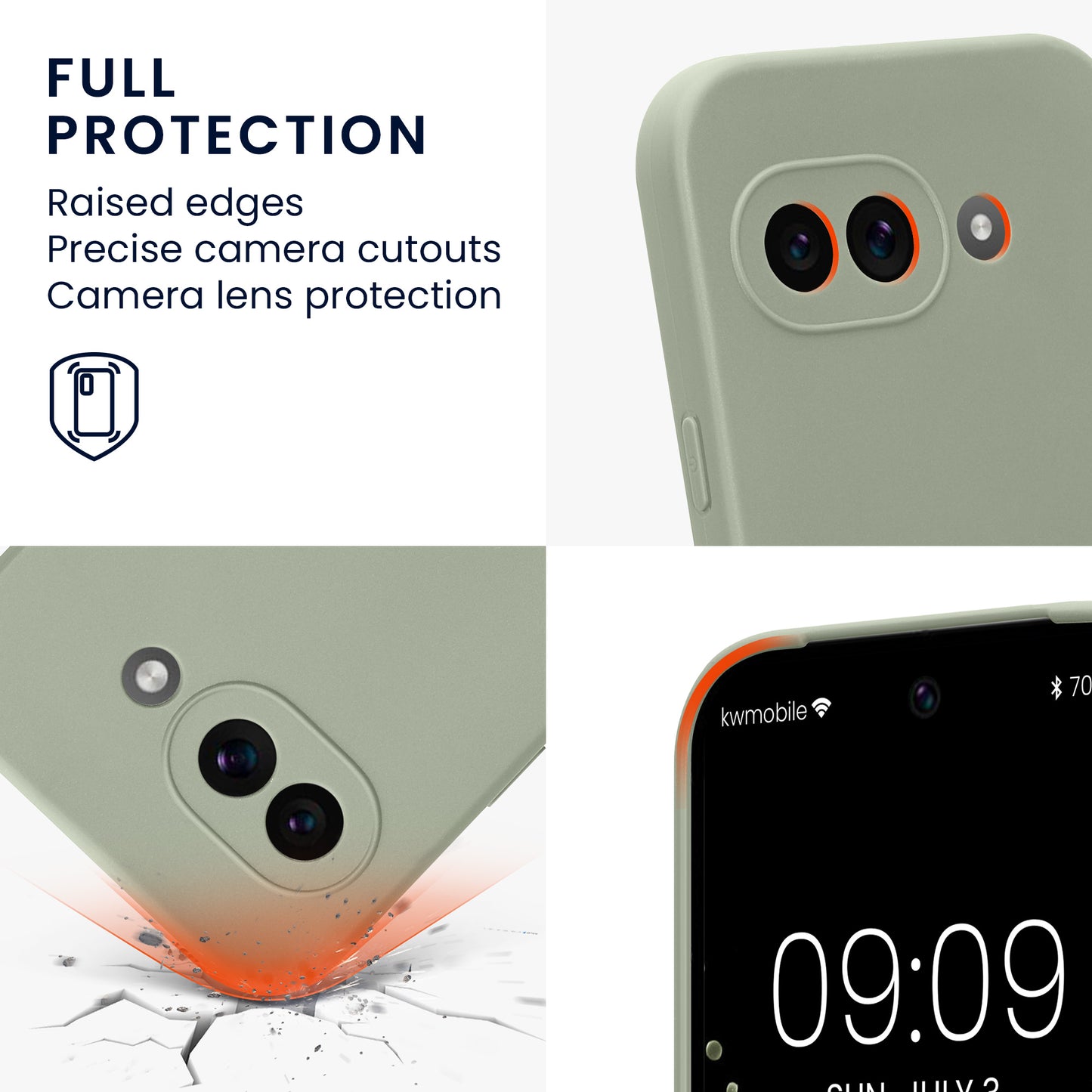 kwmobile Phone Case for Google Pixel 9a - Soft Phone Silicone Case Protective Cover