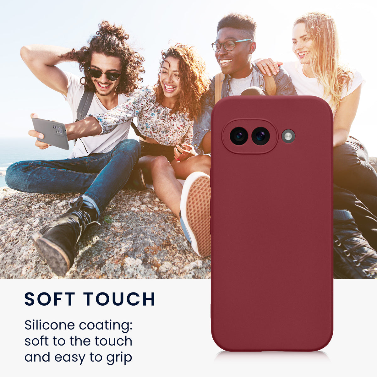 kwmobile Phone Case for Google Pixel 9a - Soft Phone Silicone Case Protective Cover