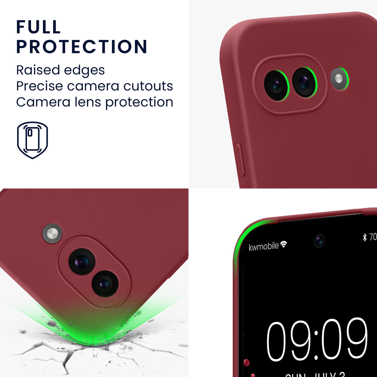 kwmobile Phone Case for Google Pixel 9a - Soft Phone Silicone Case Protective Cover