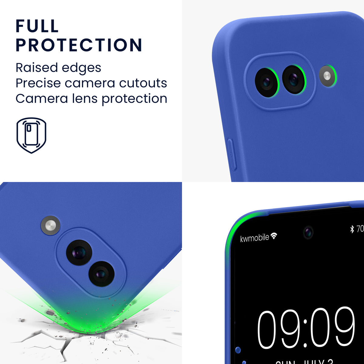 kwmobile Phone Case for Google Pixel 9a - Soft Phone Silicone Case Protective Cover